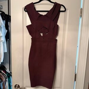 AKIRA Burgundy Cutout Dress